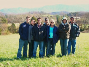 Clayton, Me, Tony, Uncle Jim, Aunt Karen, Mom, Dad, and the Smoky Mountains